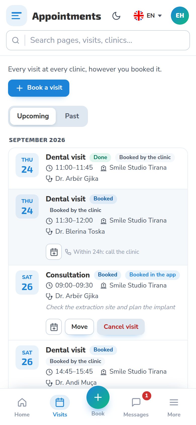 Your appointments