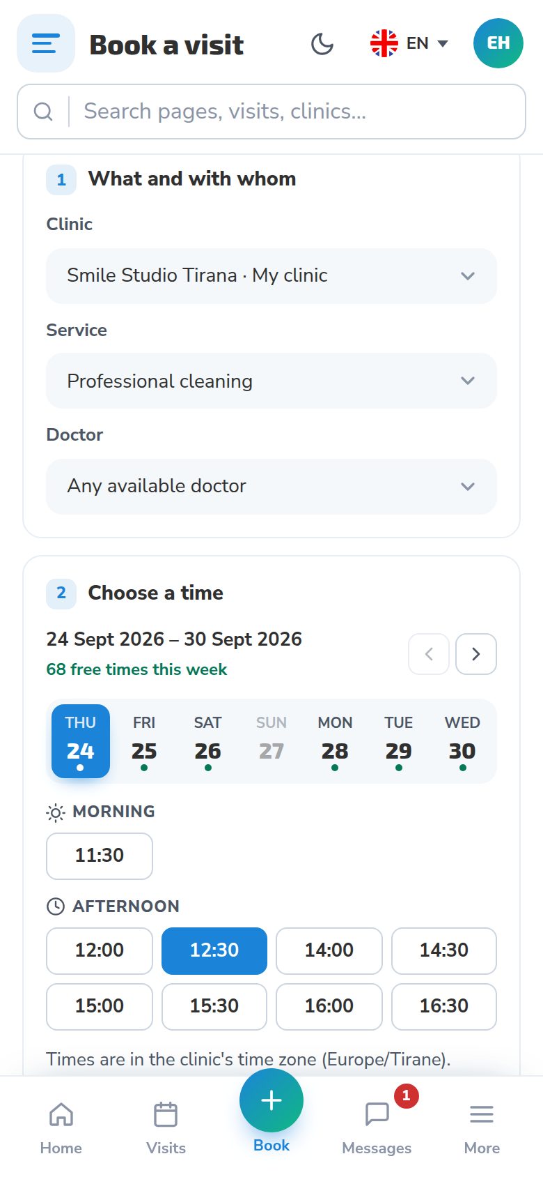 Book in seconds